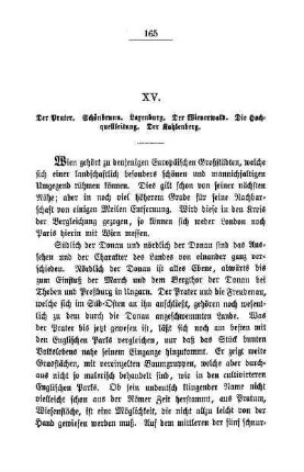 XV. Der Prater. Schönbrunn. Laxenburg. Der Wienerwald. Die Hochquellleitung. Der Kahlenberg