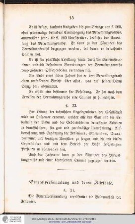 Generalversammlung und deren Attribute