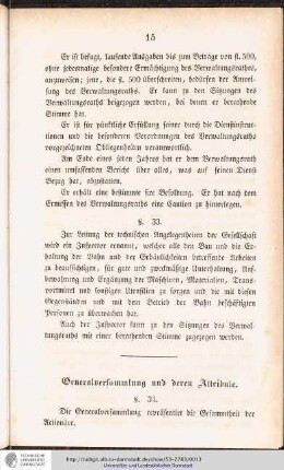 Generalversammlung und deren Attribute