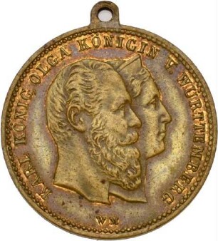 Medaille auf das 25-jährige Regierungsjubiläum König Karls von Württemberg