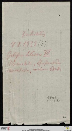Einleitung S.S. 1933 Gelesene Blätter VI. Römertum, Christentum, Mittelalter, moderne Welt