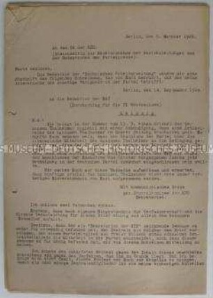 Briefwechsel zwischen dem ZK der KPD, Arthur Thalheimer, Heinrich Brandler u.a. zu den innerparteilichen Auseinandersetzungen 1928 (Abschriften)