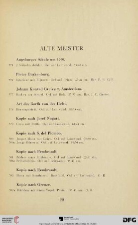 Alte Meister (Nr. 375-418)
