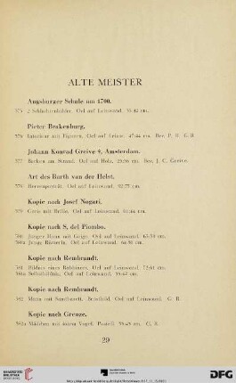 Alte Meister (Nr. 375-418)
