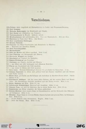 Verschiedenes (Nr. 689a-722)
