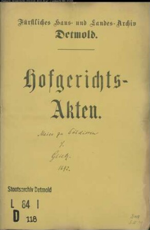 Döldissen, Meier zu gegen Glitz zu Döldissen - Schuldforderung