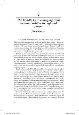 The Middle East : changing from external arbiter to regional player