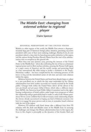 The Middle East : changing from external arbiter to regional player