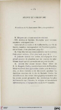 Séance du 4 mars 1881