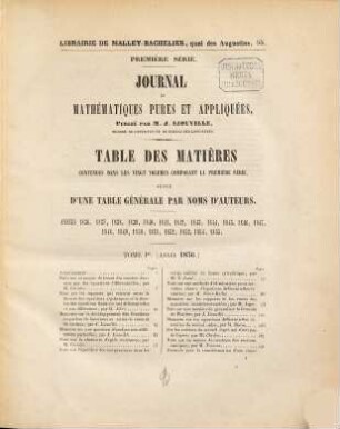 Journal de mathématiques pures et appliquées. [10a]