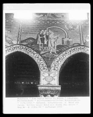 Mosaikprogramm — Bilder im Langhaus — Altes Testament — Südwand, Arkadenzone, 5. Feld von Osten: Gottes neuer Bund mit Noah