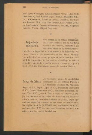 Importante publicación.