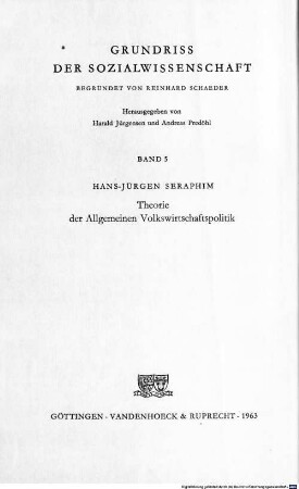Theorie der allgemeinen Volkswirtschaftspolitik
