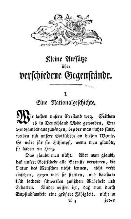 Kleine Aufsätze über verschiedene Gegenstände.