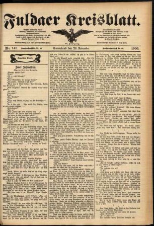 Zweite Ausgabe vom Samstag, den 29. November 1902.