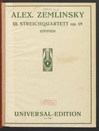 III. Streichquartett op. 19