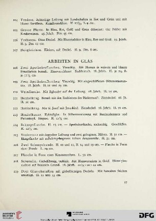 Arbeiten in Glas (Nr. 208-219)