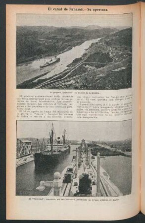 El canal de Panamá.- Su apertura