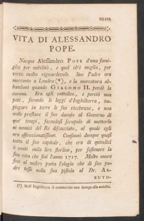 Vita Di Alessandro Pope.