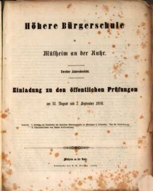 Jahresbericht. 1853/54