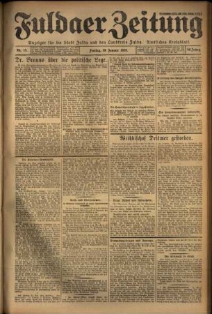 Ausgabe vom Freitag, den 18. Januar 1929.
