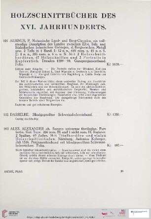 Holzschnittbücher des XVi. Jahrhunderts (Nr. 101 - 203)