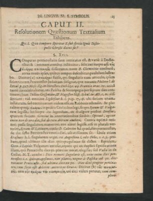 Caput II. Resolutionem Quaestionum Textualium Exhibens.