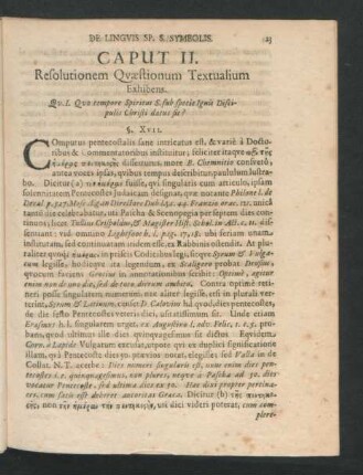 Caput II. Resolutionem Quaestionum Textualium Exhibens.