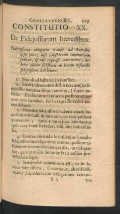 Constitutio XX. De Fideiussorum haeredibus