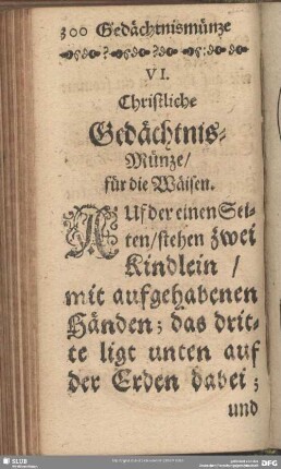 VI. Christliche Gedächtnis-Münze, für die Wäisen