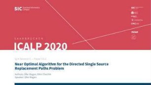 Near Optimal Algorithm for the Directed Single Source Replacement Paths Problem: Q/A Session E - Paper E3.C