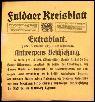 Dritte Ausgabe vom Donnerstag, den 08. Oktober 1914.