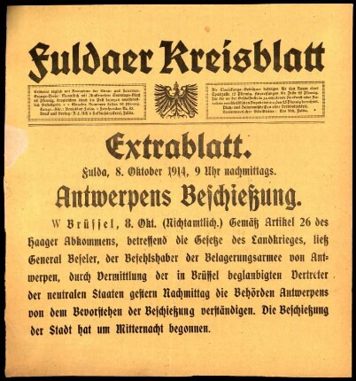 Dritte Ausgabe vom Donnerstag, den 08. Oktober 1914.