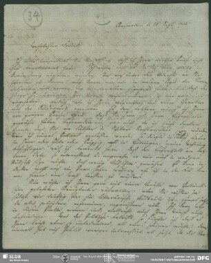 Eigenh. Brief von August Matthiae an August Wilhelm von Schlegel, Amsterdam, 26.09.1796