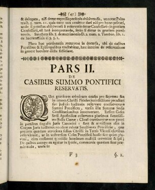 45-66, Pars II. De Casibus Summo Pontifici Reservatis.