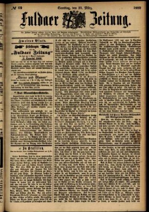 Ausgabe vom Samstag, den 23. März 1889.