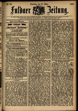 Ausgabe vom Samstag, den 23. März 1889.
