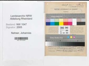 Entnazifizierung Johannes Nahser , geb. 24.09.1893 (Lehrer)
