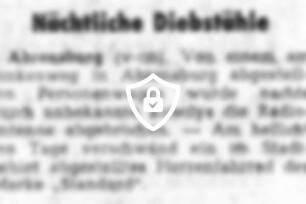 Nächtliche Diebstähle