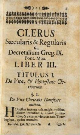 Succincta SS. Canonum Doctrina seu Decretalium Greg. IX. Pont. Max. : Libri quinque, 2. Complectens Lib. III.