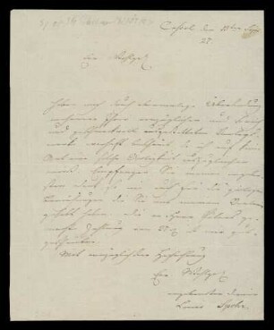 Brief von Louis Spohr an Tobias Haslinger