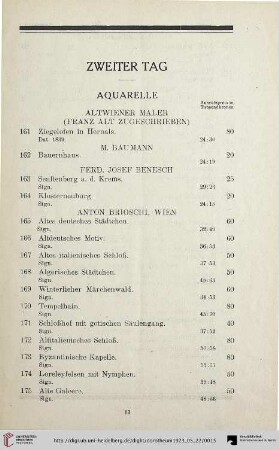 Aquarelle (Nr. 161-234)