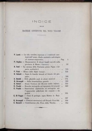 Indice Delle Materie Contenute Nel Nono Volume