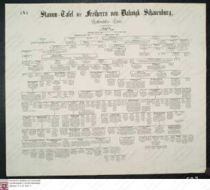 Stammtafel der Freiherrn von Dalwigk-Schauenburg, Lichtenfelser Linie, 1167-1860