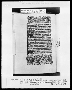 Niederländisches Stundenbuch (Handschrift der Brüder vom gemeinsamen Leben) — Engel, Folio 28verso