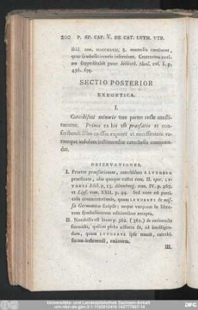 Sectio Posterior Exegetica.
