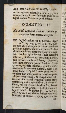 424-450, Quaestio II. Ad quid teneatur Famula ratione pecuniae per furta munuta addeptae?