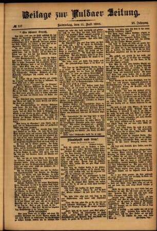 Zweite Ausgabe vom Samstag, den 11. Juli 1896.