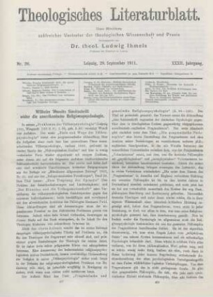 457-461 Wilhelm Wundts Streitschrift wider die amerikanische Religionspsychologie