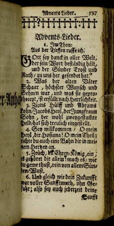 Advents-Lieder. - Passions-Lieder.